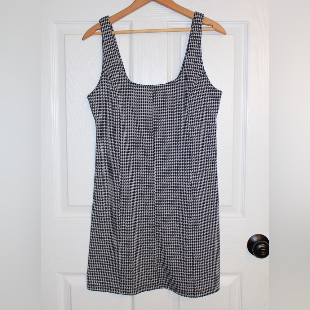 SO Black and White Houndstooth Mini Dress Juniors Size L
